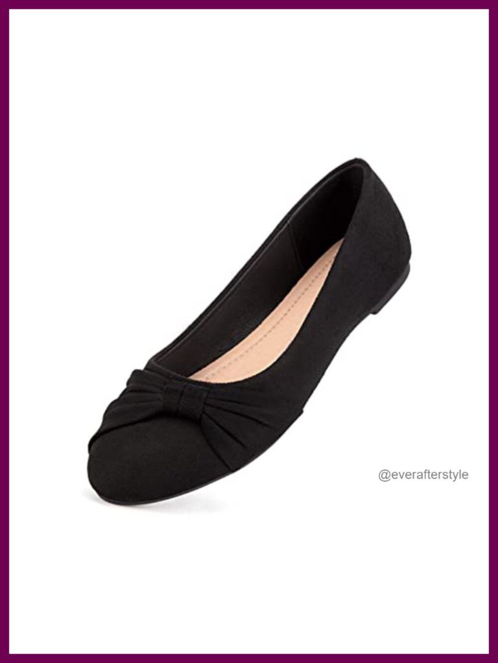 Faux Suede Round Toe Slip On Ballet Flats Comfortable Walking Shoes